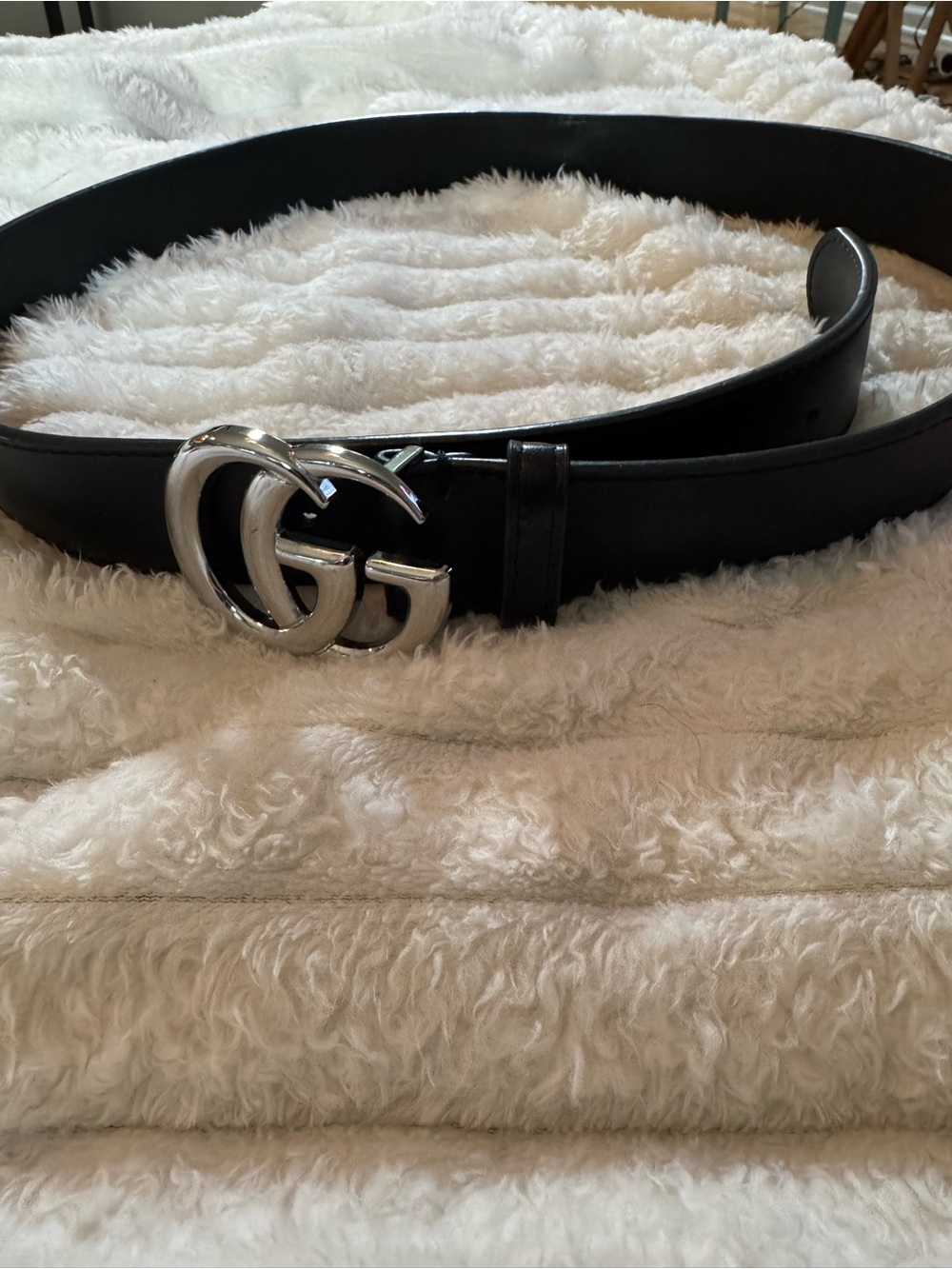 Women’s Black Leather Belt with Silver Buckle - Picture 4 of 9